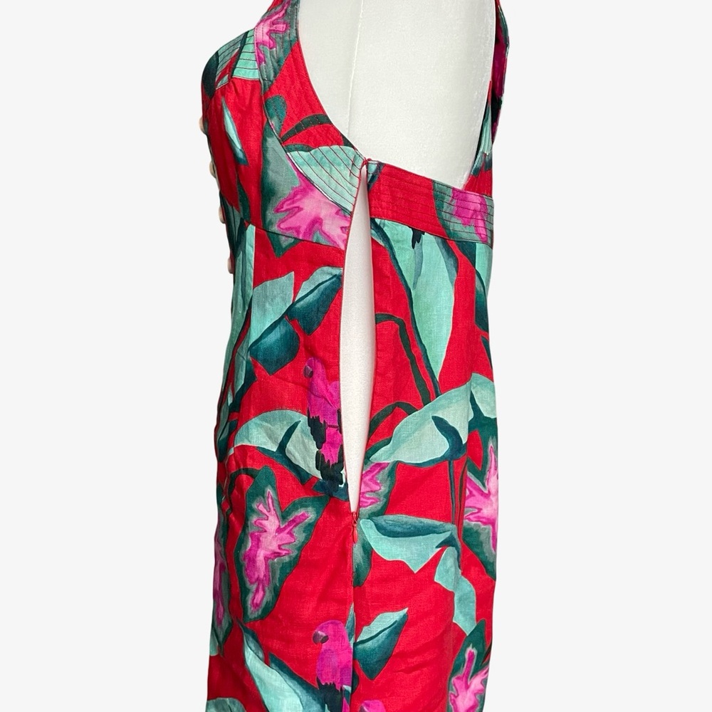 FARM Rio Summer Foliage Cross Back Mini Dress Red Medium NWT - Picture 8 of 16